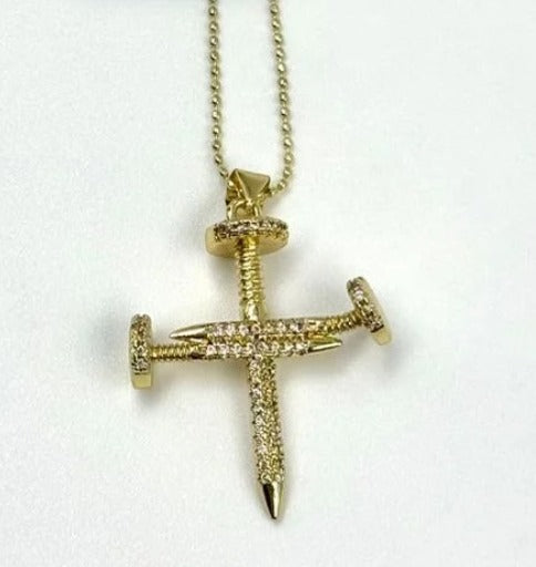 DUO CRUZ CIRCON DORADO RODIO