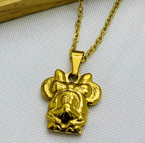 DUO MINNIE DORADO ACERO INOXIDABLE