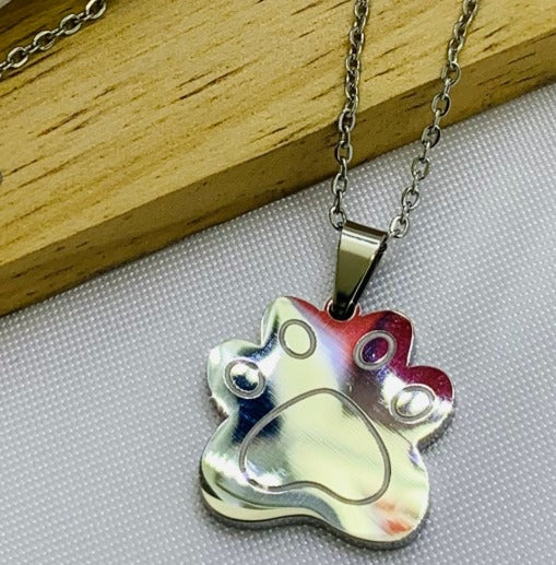 DUO HUELLA PLATEADO ACERO INOXIDABLE