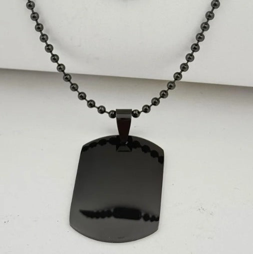 DUO PLACA NEGRA ACERO INOXIDABLE