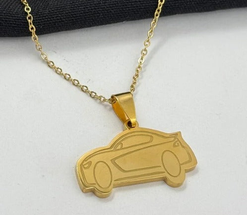 DUO PLACA CARRO DORADO ACERO INOXIDABLE