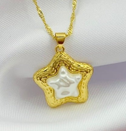 DIJE ESTRELKLA BLANCA DORADO RODIO