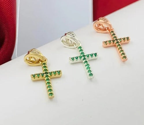 DIJE CRUZ CIRCON VERDE RODIO