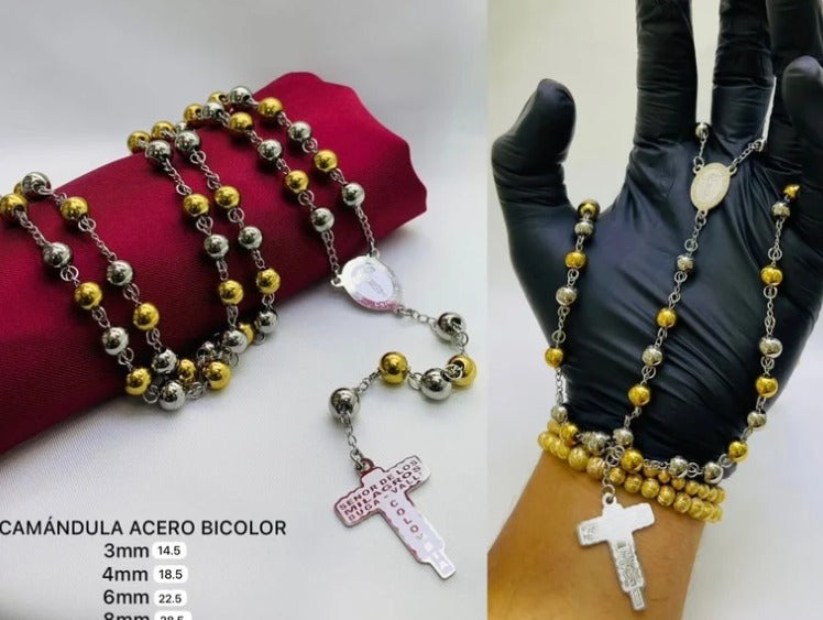 CAMANDULA DORADO PLATEADO ACERO INOXIDABLE