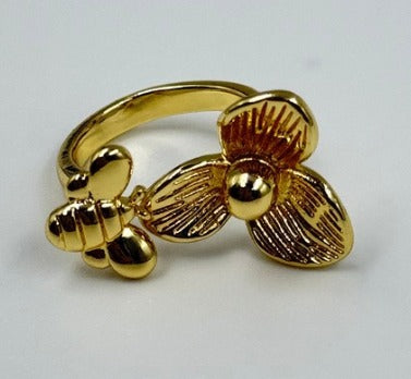 ANILLO RODIO ABEJA DORADO