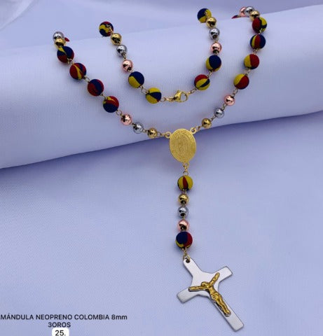 CAMANDULA COLOMBIA 3 OROS ACERO INOXIDABLE