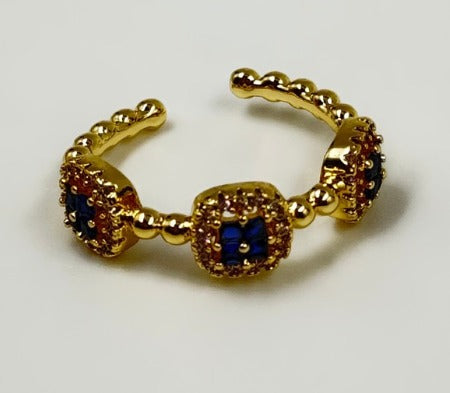 ANILLO RODIO CIRCON COLORES DORADO