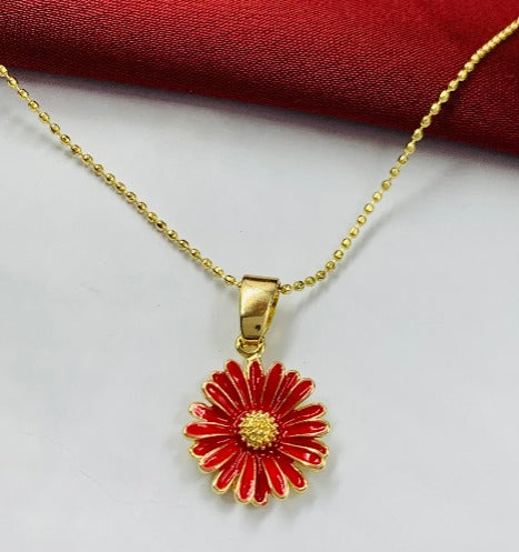 DUO RODIO FLOR DORADO ROJO