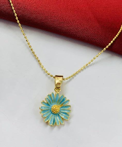DUO RODIO FLOR DORADO AZUL