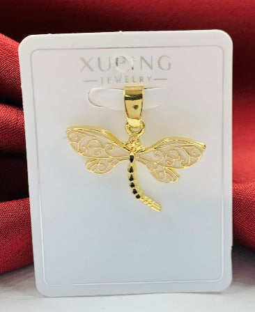 DIJE RODIO LIBELULA DORADO BLANCO