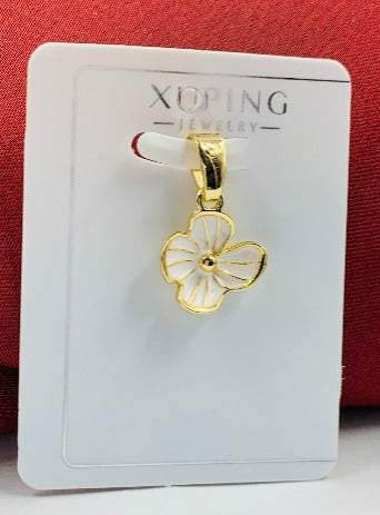 DIJE RODIO FLOR 4 PETALOS BLANCO