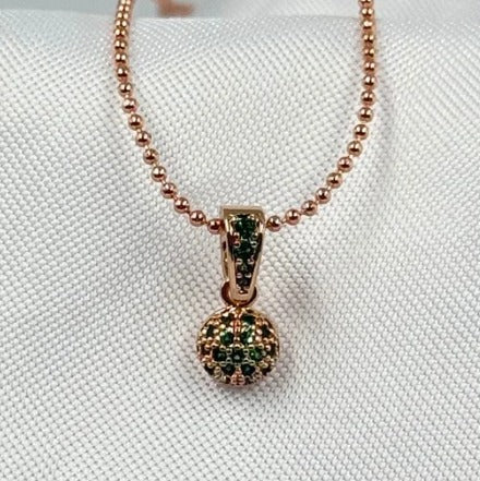 DUO RODIO BOLA CIRCON VERDE (CI)