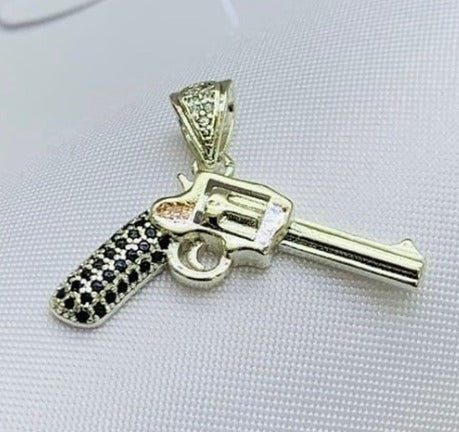 DIJE PISTOLA RODIO CIRCONES