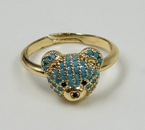 ANILLO OSO DORADO RODIO